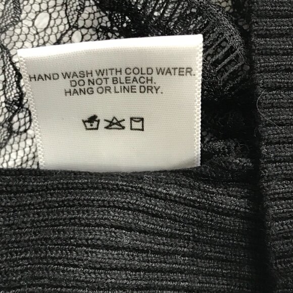 American Threads Knit and Lace‎ Top Women's M Black Spaghetti Strap Viscose NEW - Picture 5 of 12